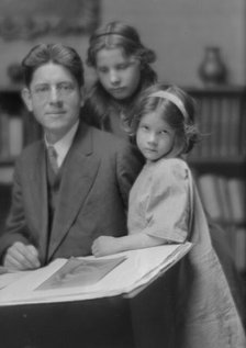 MacKaye, Percy, and daughters (Christina and Avia), portrait photograph, 1914 Dec. 12. Creator: Arnold Genthe.