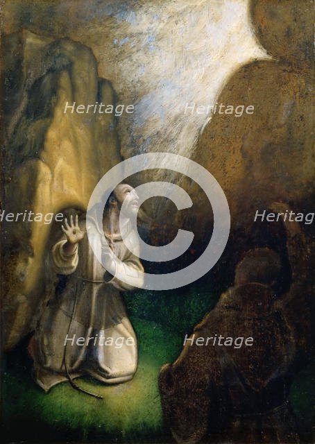 Saint Francis receiving the Stigmata. Creator: Muziano, Girolamo (1528-1592).