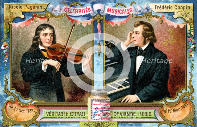 Nicolo Paganini and Frederic Chopin, c1900. Artist: Unknown