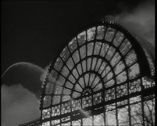 Water Being Sprayed on the Crystal Palace Fire, 1936. Creator: British Pathe Ltd.