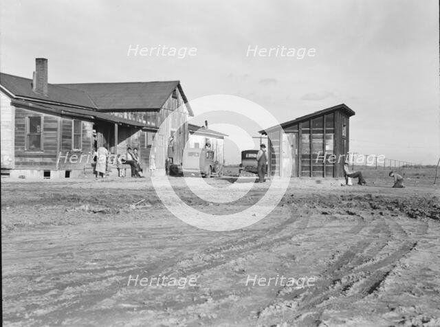 Cotton workers, outskirts of Firebaugh, west side of San Joaquin Valley, California, 1939. Creator: Dorothea Lange.