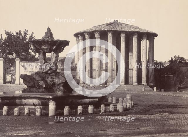 Temple of Vesta and Fountain, Rome, 1860s. Creator: James Anderson.