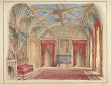 Design for the Decoration of the Drawing Room at Eastnor Castle, Hertfordshire, ca. 1850. Creator: John Gregory Crace.
