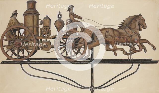 Weather Vane: Model Fire Engine, c. 1937. Creator: Beverly Chichester.