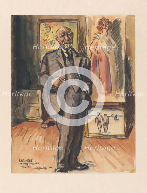 I. Israels in his studio, 1932. Creator: Willy Sluiter.