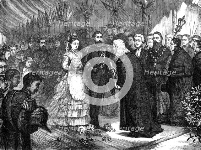 The Recorder of Gravesend presenting the address to the Duke and Duchess of Edinburgh, 1874. Creator: Unknown.