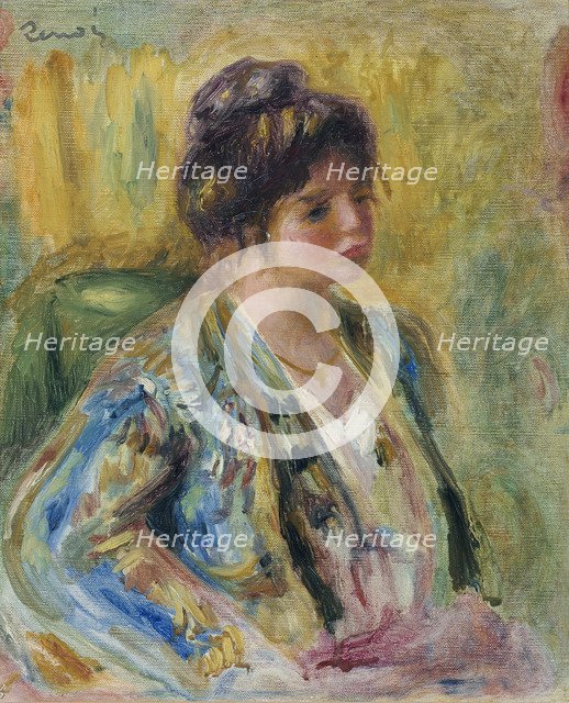 Buste de femme en costume oriental, c. 1895. Artist: Renoir, Pierre Auguste (1841-1919)