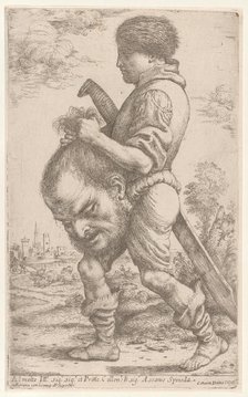 David carrying the head of Goliath, which he holds by the hair, 1620-30. Creator: Giuseppe Caletti.