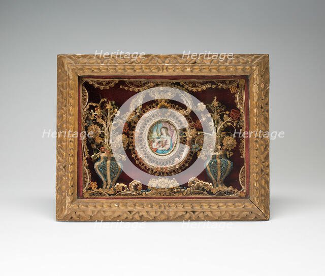 Shadow Box with Miniature of Saint Ursula, England, Late 17th to early 18th century. Creator: Unknown.