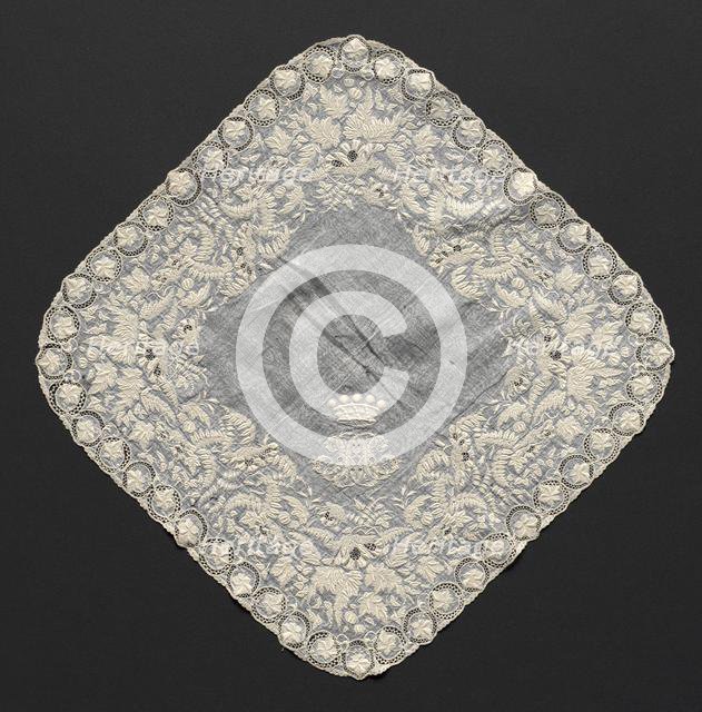 Handkerchief, early 1800s. Creator: Unknown.