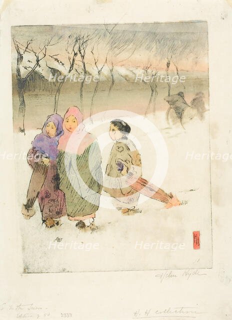 In the Snow at Tokyo, 1900. Creator: Helen Hyde.