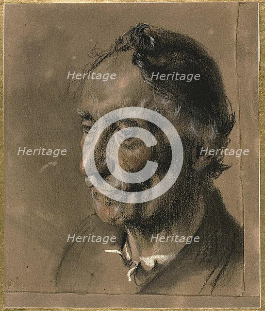 Head of an Old Man, c. 1850. Creator: Adolph Menzel.