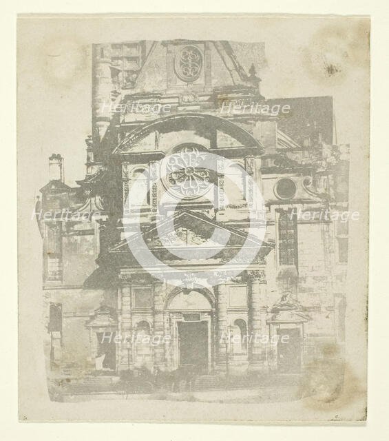St. Etienne du Mont, Facade, c. 1853/58. Creator: William Henry Fox Talbot.