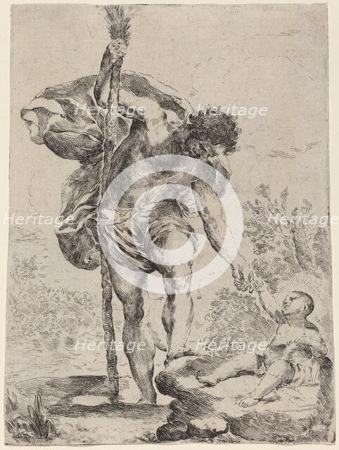 Saint Christopher Giving His Hand to the Infant Jesus, 1650s. Creator: Francesco Amato.