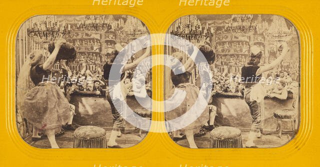 Salon scene with dancers, 1860s. Creator: Charles Gaudin.