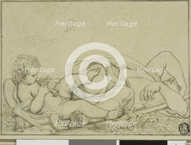 Cupid Playing Flute and Sleeping Shepherd, n.d. Creator: Richard Cosway.