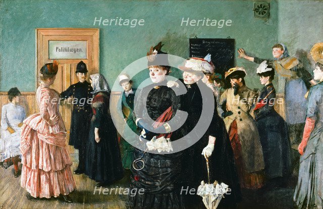 Albertine at the Police Doctor's Waiting Room. Artist: Krohg, Christian (1852-1925)