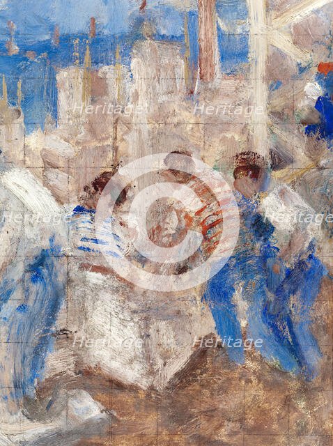 Mans' work: Sketch for the boy's school in rue Kuss, 13th arrondissement of Paris, 1933. Creator: Jean Alfred Adler.