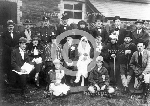 Drama company from Bethel Chapel, Tonyrefail, in production 'Ocshwn Pencoedmor', c1920s, Creator: Unknown.