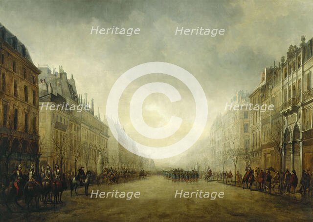 Review passing by the Prince-President on the Grand Boulevards, 1852. Creator: Gustave-Edward Barry.