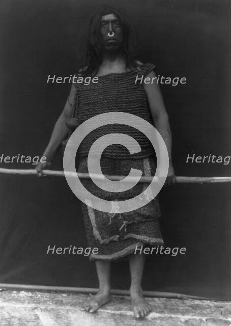 Nakoaktok warrior, c1914. Creator: Edward Sheriff Curtis.