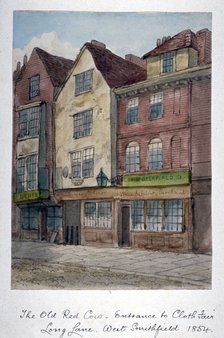 View of the Old Red Cow Inn in Long Lane, Smithfield, City of London, 1854.    Artist: Anon
