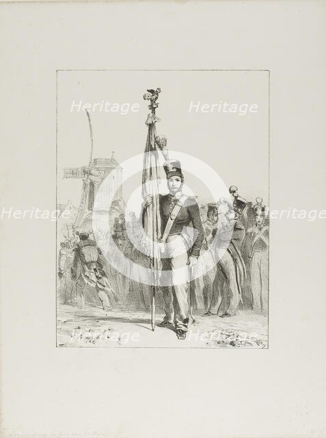 Light Infantry, Standard-Bearer, 1830–33. Creator: Auguste Raffet.