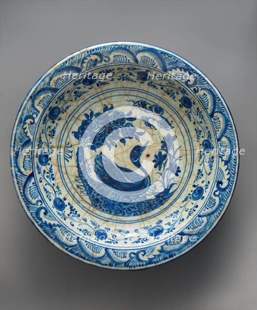 Dish with a Swimming Duck, Iran, 16th century. Creator: Unknown.