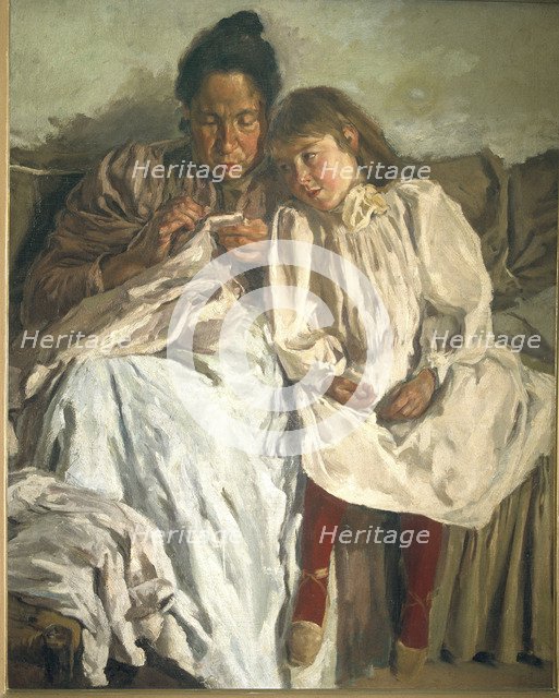 Mother and Daughter', oil on canvas (1898).