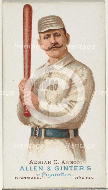 Adrian "Cap" Anson, Baseball Player, from World's Champions, Series 1 (N28) for Allen & Gi..., 1887. Creator: Allen & Ginter.