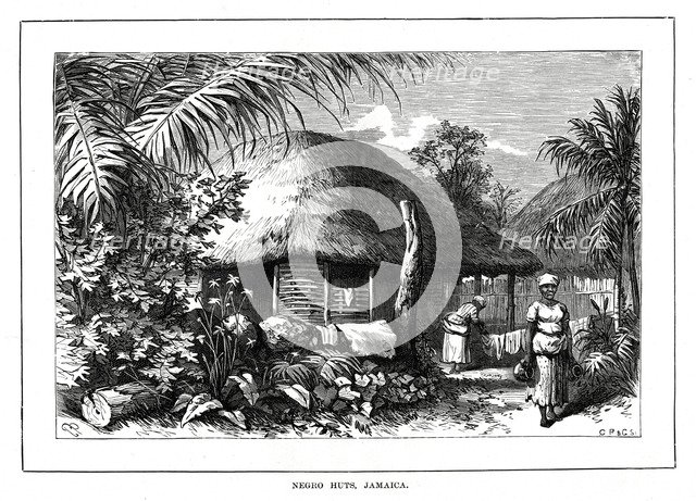 'Negro Huts, Jamaica', 19th century. Artist: Unknown