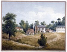 View of Kilbourn Wells spa, Belsize Road, Hampstead, London, c1850.                                  Artist: Anon