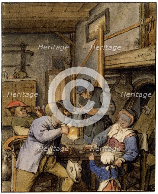 'In a Tavern', 1677.  Artist: Adriaen van Ostade