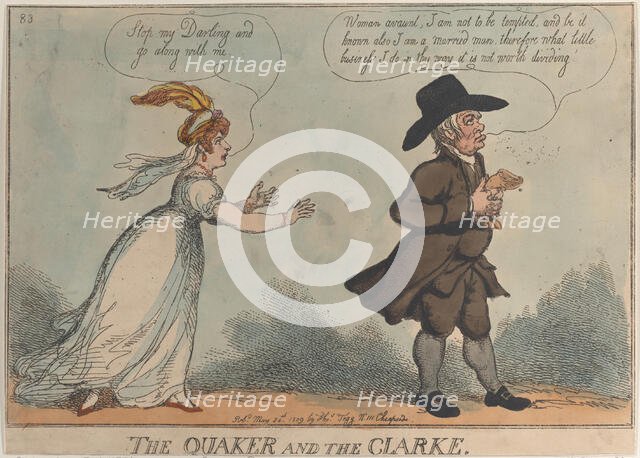 The Quaker and the Clarke, May 24, 1809., May 24, 1809. Creator: Thomas Rowlandson.
