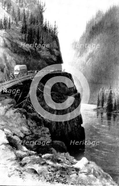 The British Columbian Gold-Fields: the Cariboo Road, near Chapman's Bar, Upper Fraser River, 1898. Creator: Unknown.