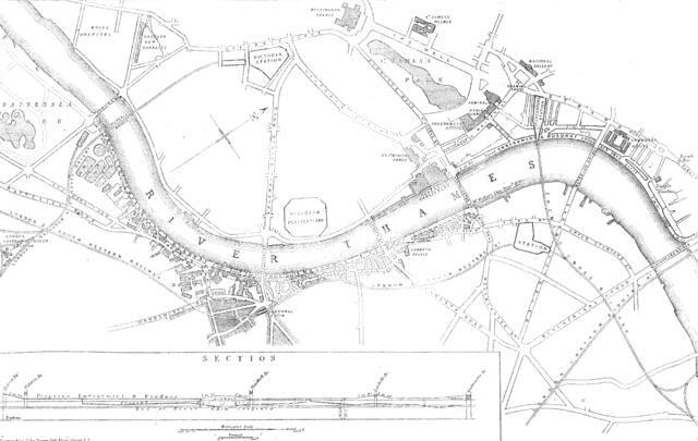 Plan of the Thames Embankment, 1862. Creator: John Dower.