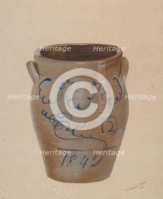 Butter Crock, 1936. Creator: Jerome Hoxie.