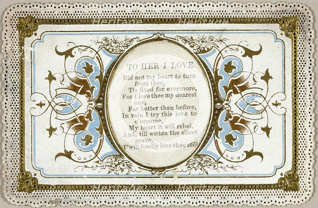 To Her I Love (valentine), 1840/60. Creator: Unknown.