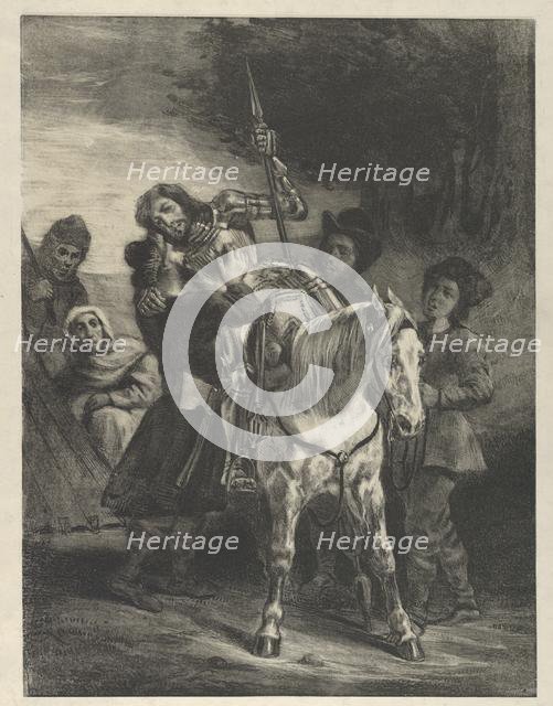 The Wounded Goetz Taken in by the Gypsies, 1836-43., 1836-43. Creator: Eugene Delacroix.