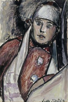 Woman in a White Scarf, 1916. Creator: Sulho Sipila.