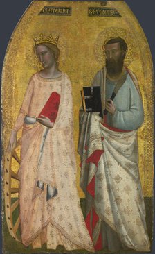 Saints Catherine and Bartholomew, ca 1350. Artist: Nuzi, Allegretto (1315-1373)