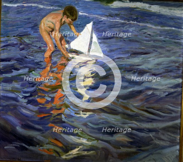  'The little yacht', oil, 1909 by Joaquin Sorolla.