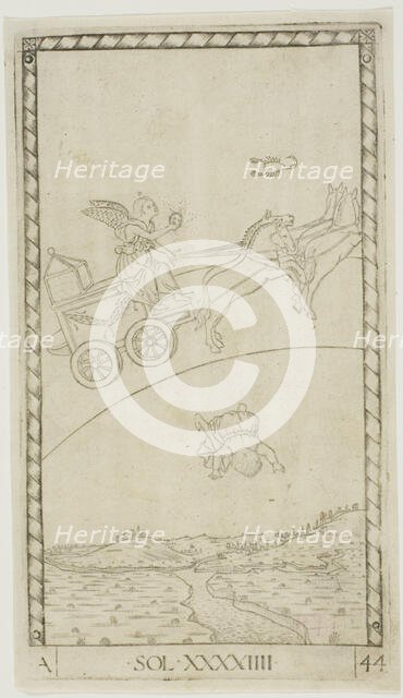 The Sun, plate 44 from Planets and Spheres, c.1465. Creator: Unknown.