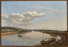 View of Pozajscie on the Niemen River, 1845. Creator: Wincenty Dmochowski.