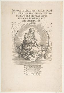 The Madonna on the Crescent, Frontispiece to The Life of the Virgin, ca. 1511. Creator: Albrecht Durer.