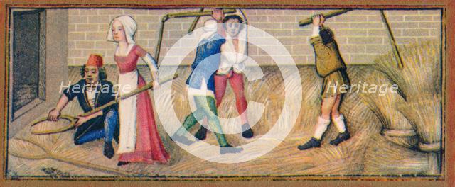 July - threshing, 15th century, (1939). Creator: Robinet Testard.