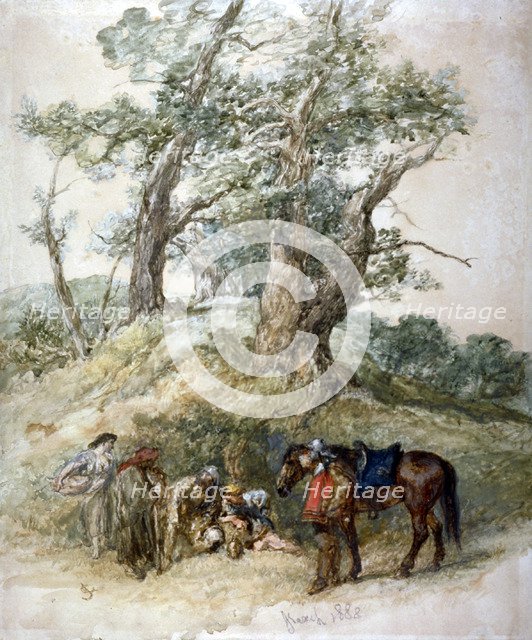 'A Halt', 1888.                Artist: Sir John Gilbert