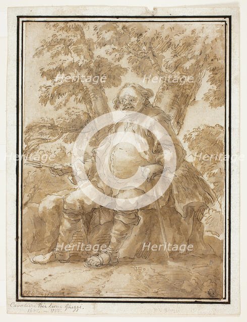 Man Seated in Front of Trees, n.d. Creators: Carlo Marchionni, Pier Leone Ghezzi.