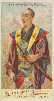 Japanese Long Sword, from the Arms of All Nations series (N3) for Allen & Ginter Cigarette..., 1887. Creator: Allen & Ginter.