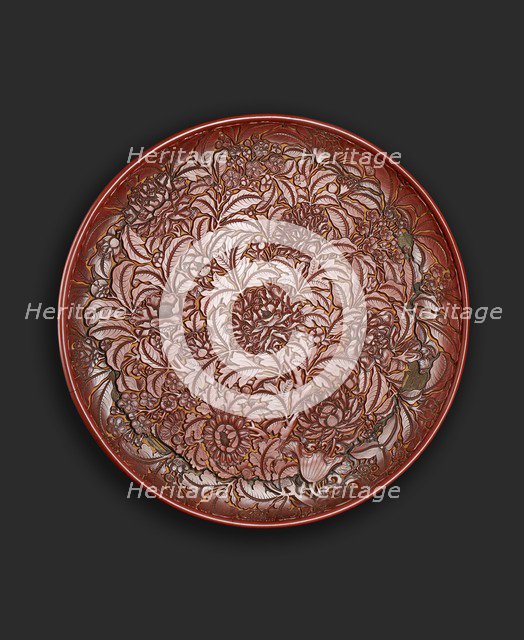 Lacquer dish with flowers, probably 1403-1435. Artist: Unknown.